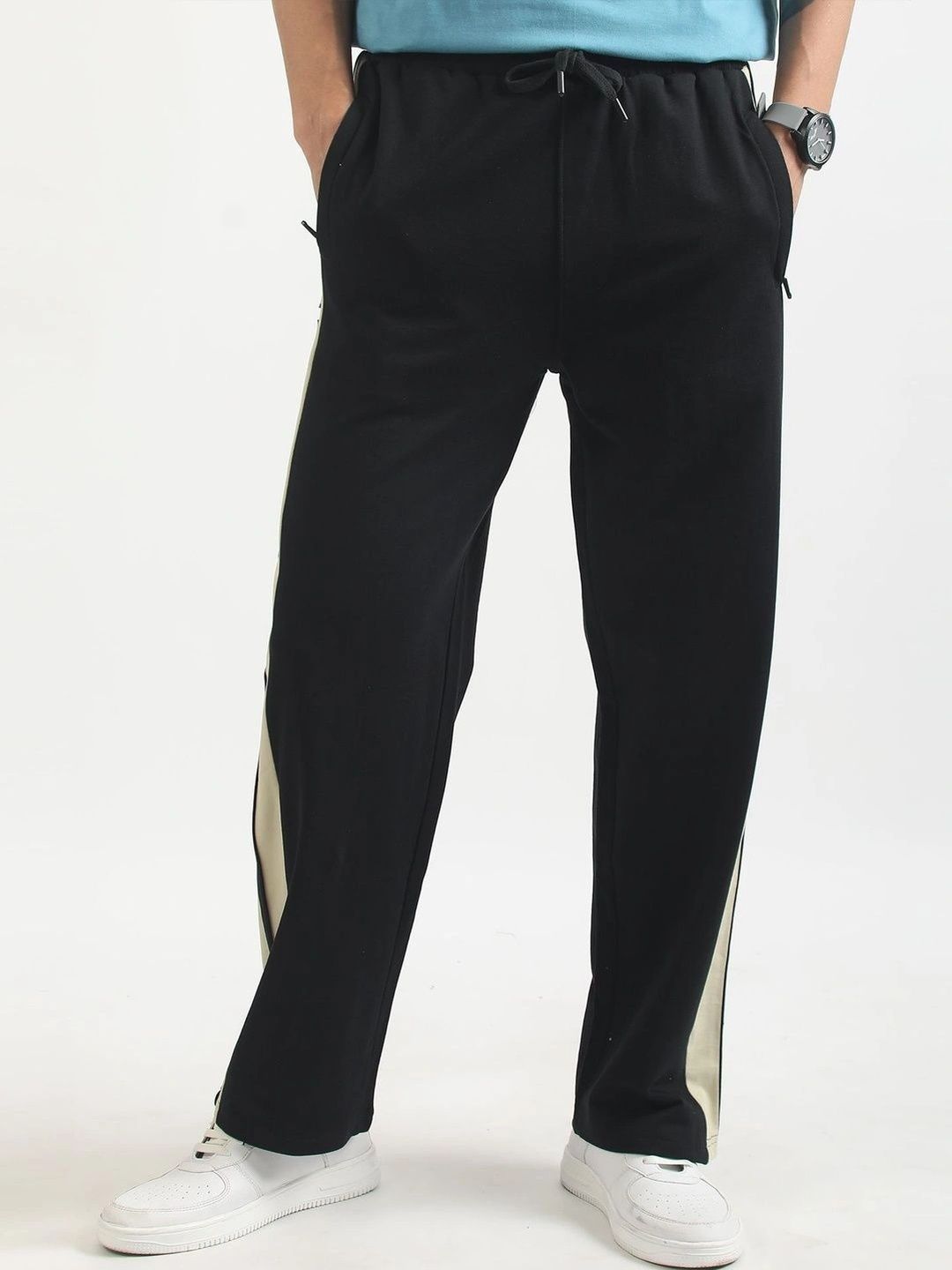 Maniac Men Baggy Colourblocked Training Track Pants-picture-23