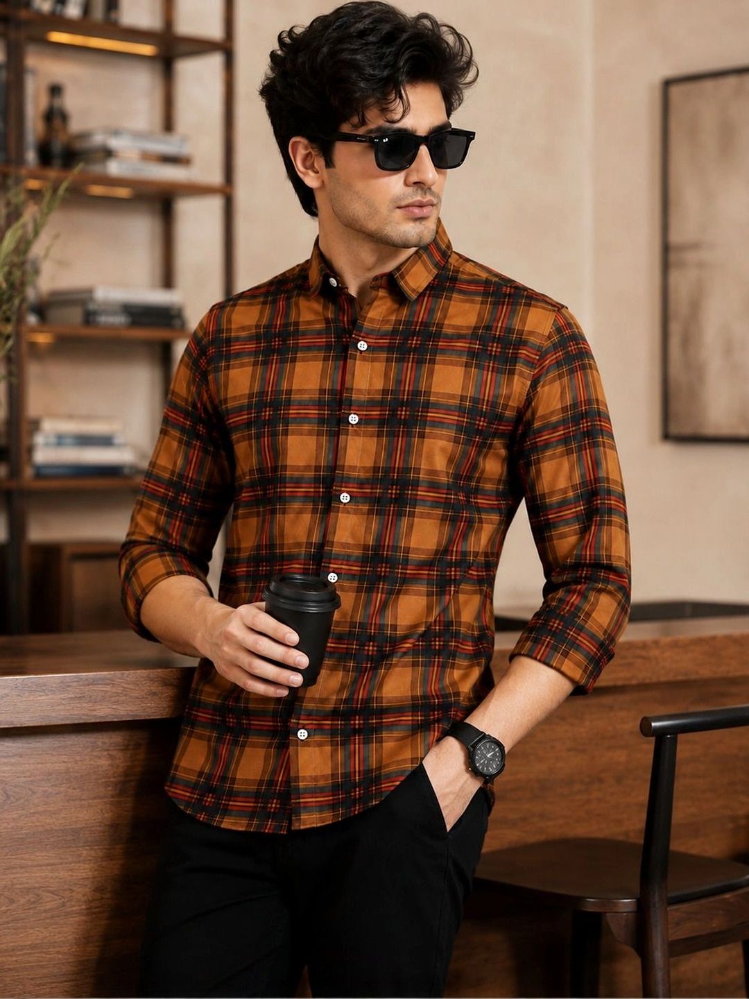 AGNIVAR COLLECTION Men Comfort Tartan Checks Checked Casual Shirt-picture-35