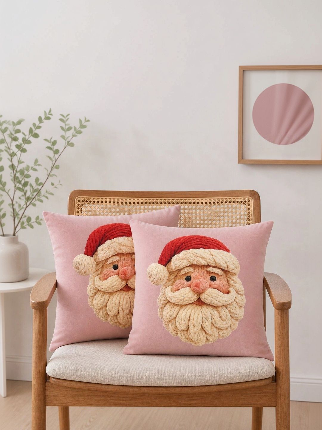 THE S LIVING Pink Set of 2 Velvet Square Cushion Covers-picture-24