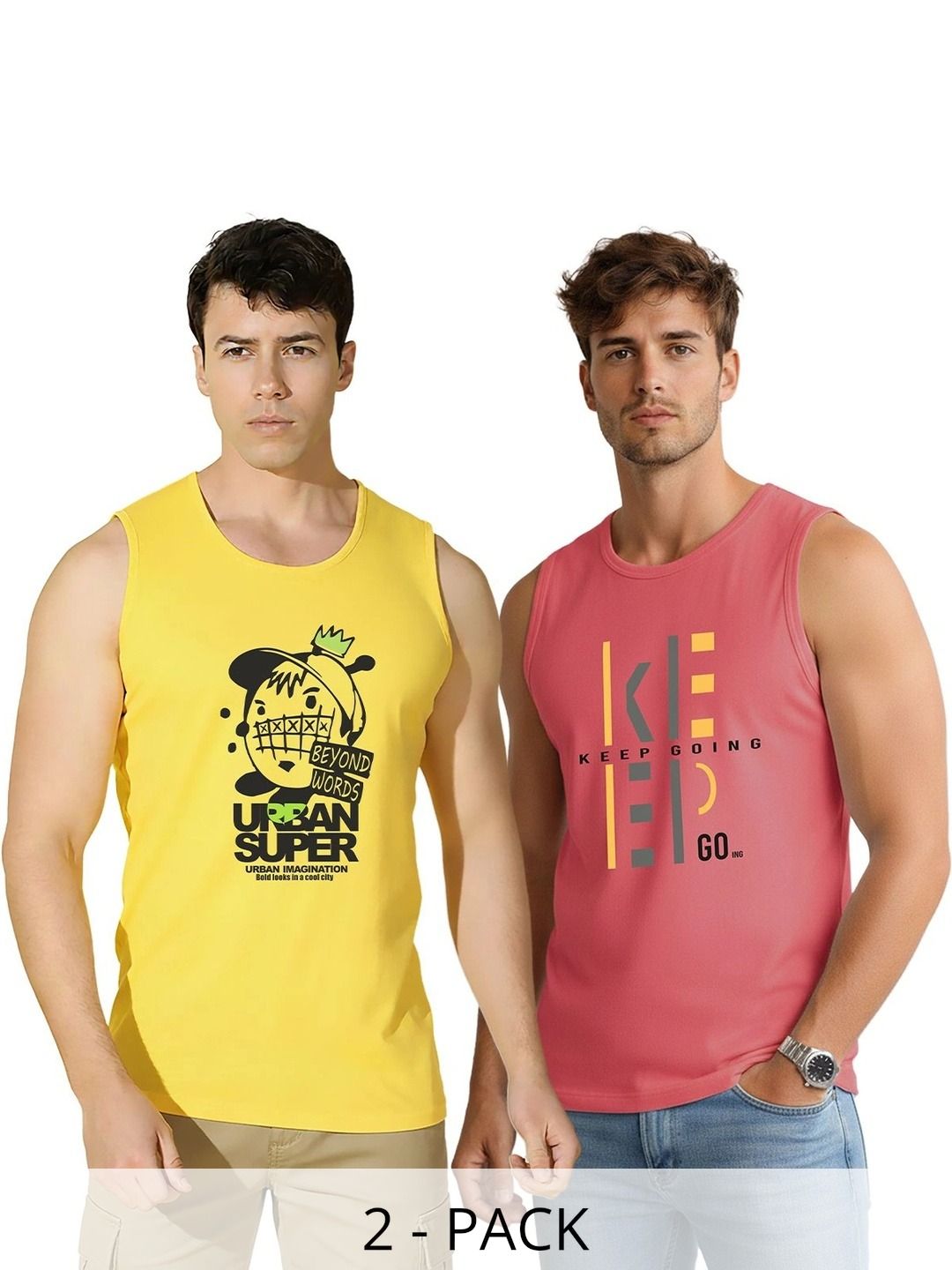 TEEFOX Pack of 2 Printed Cotton Gym Vest-picture-38