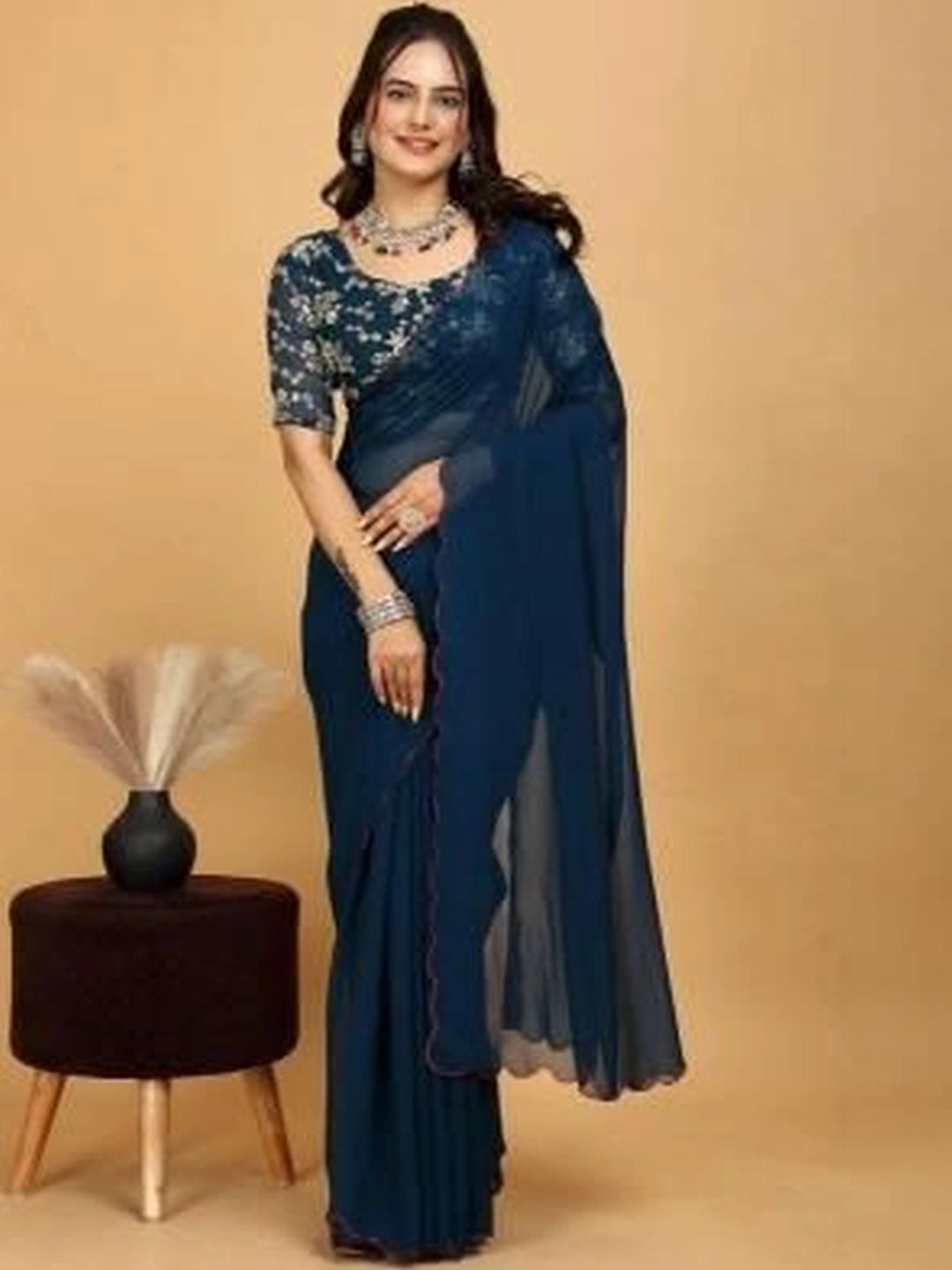 all about you Poly Georgette Designer Saree-image-32