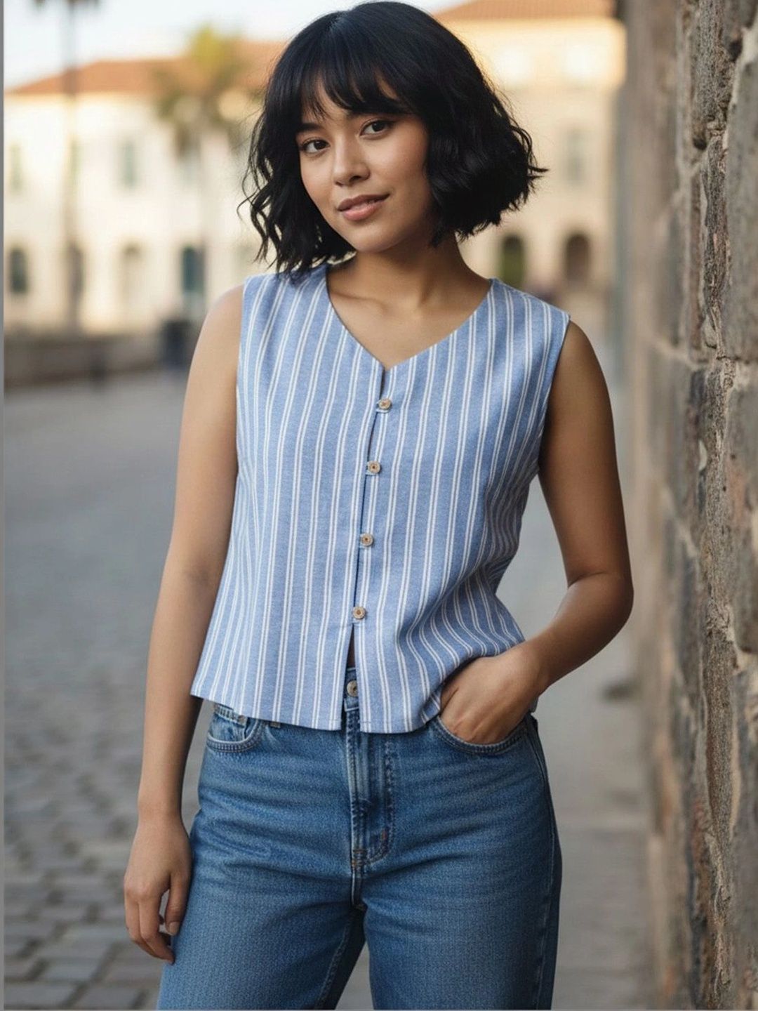Anouk Mirage Striped Top-image-23