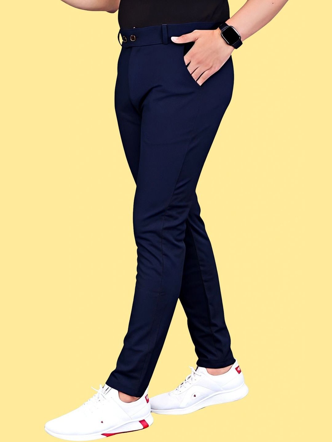 FABAURA Men Slim Fit Easy Wash Trousers-picture-40