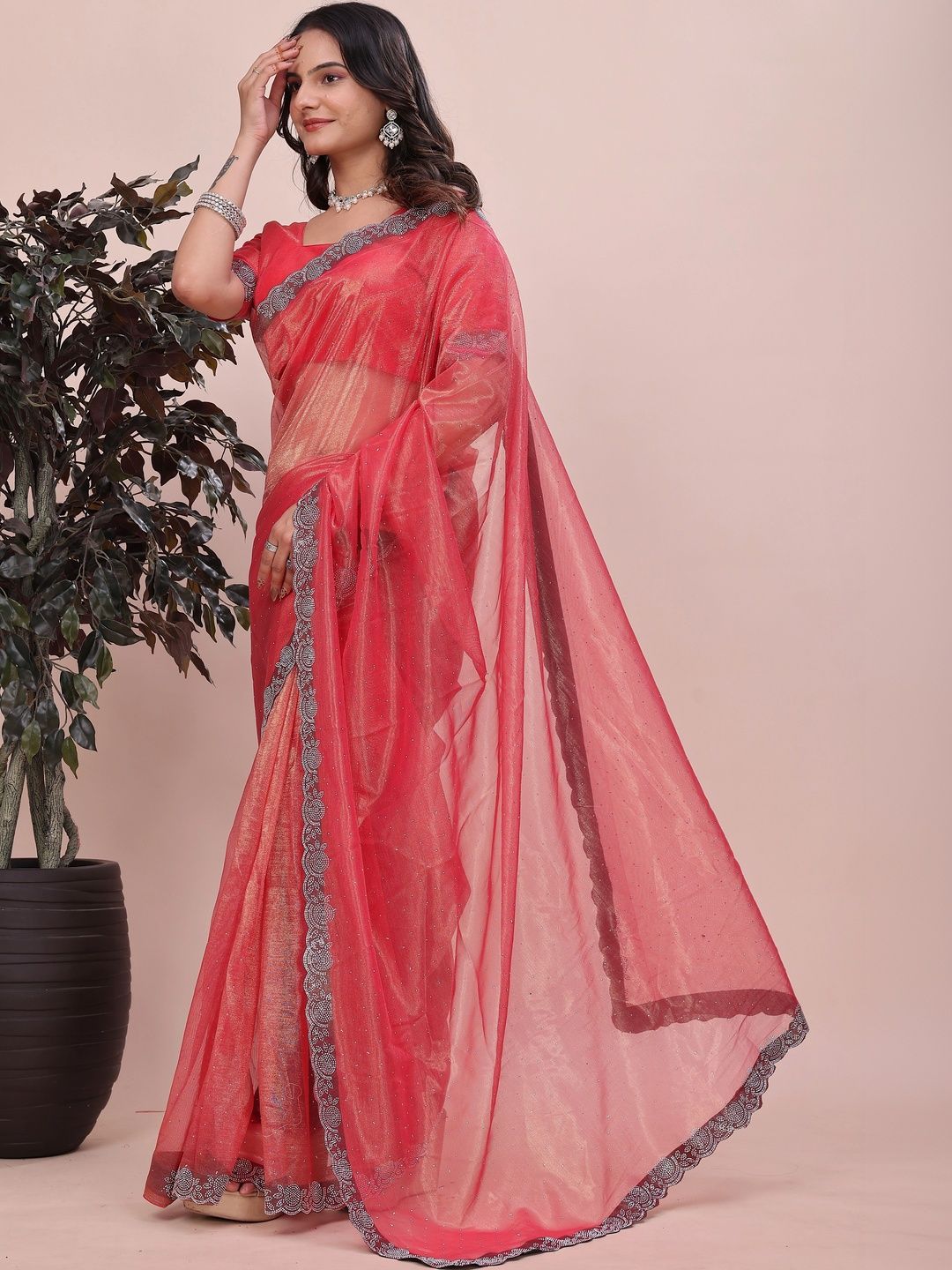Akshmi Creation Embroidered Net Saree-picture-58