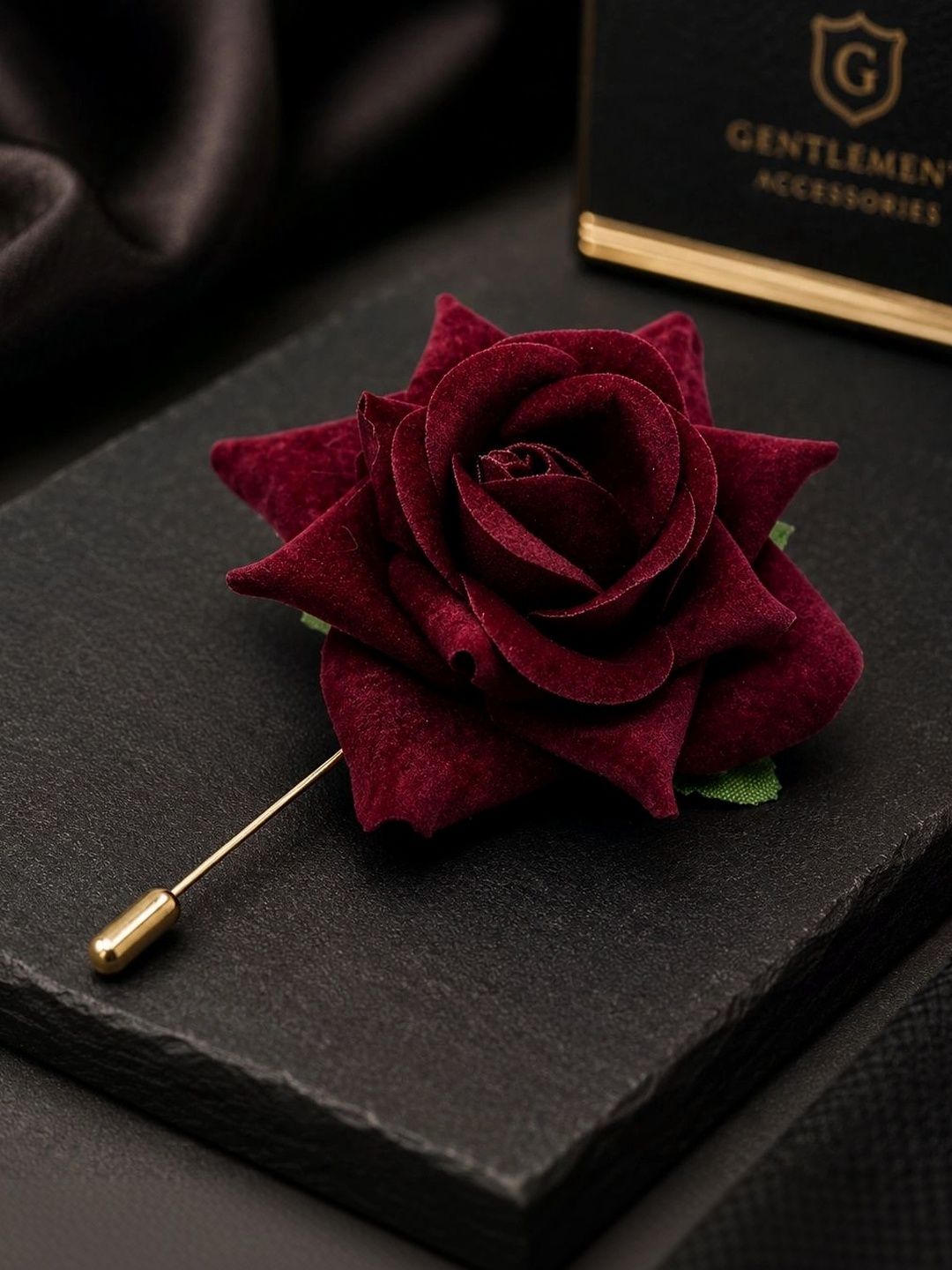 ZITTI Maroon Plated Metal Lapel Pin Brooch-image-33