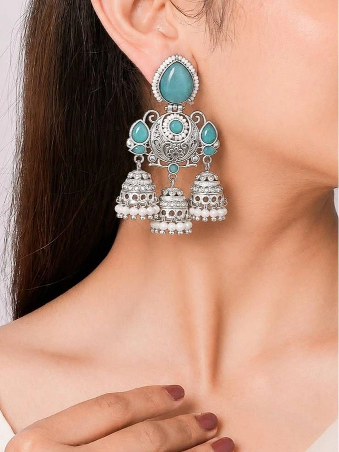 THE GLAM POUCH Circular Jhumkas Earrings-picture-21