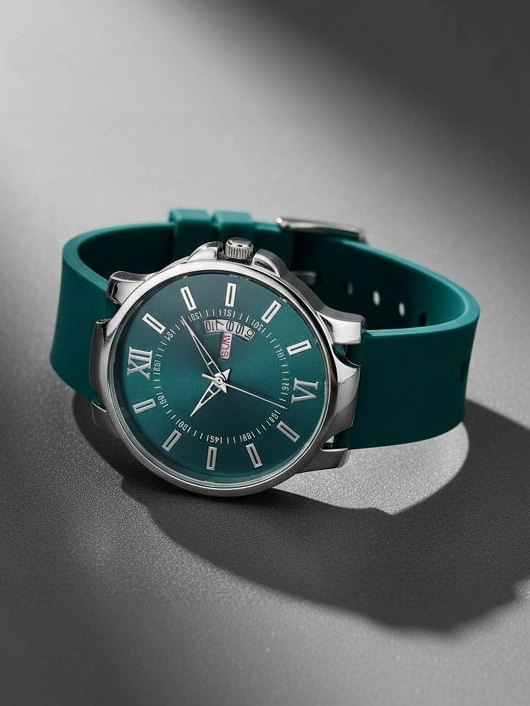 TREX Men Brass Dial & Stainless Steel Straps Analogue Date Aperture Watch NSM-036-GREEN-picture-48
