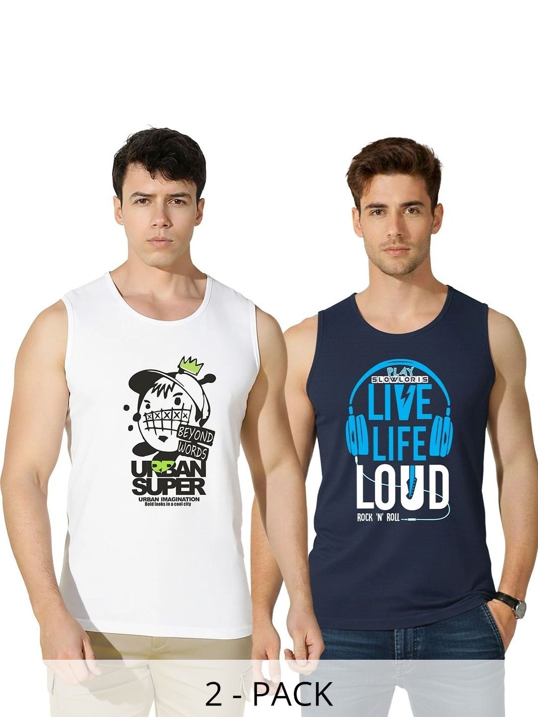 TEEFOX Pack of 2 Printed Cotton Tank-picture-32