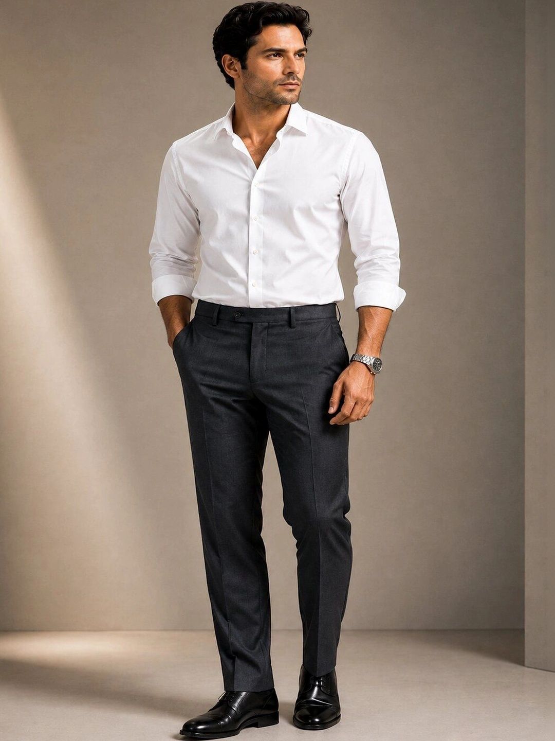 DENRO Men Tailored Easy Wash Pleated Trousers-image-9