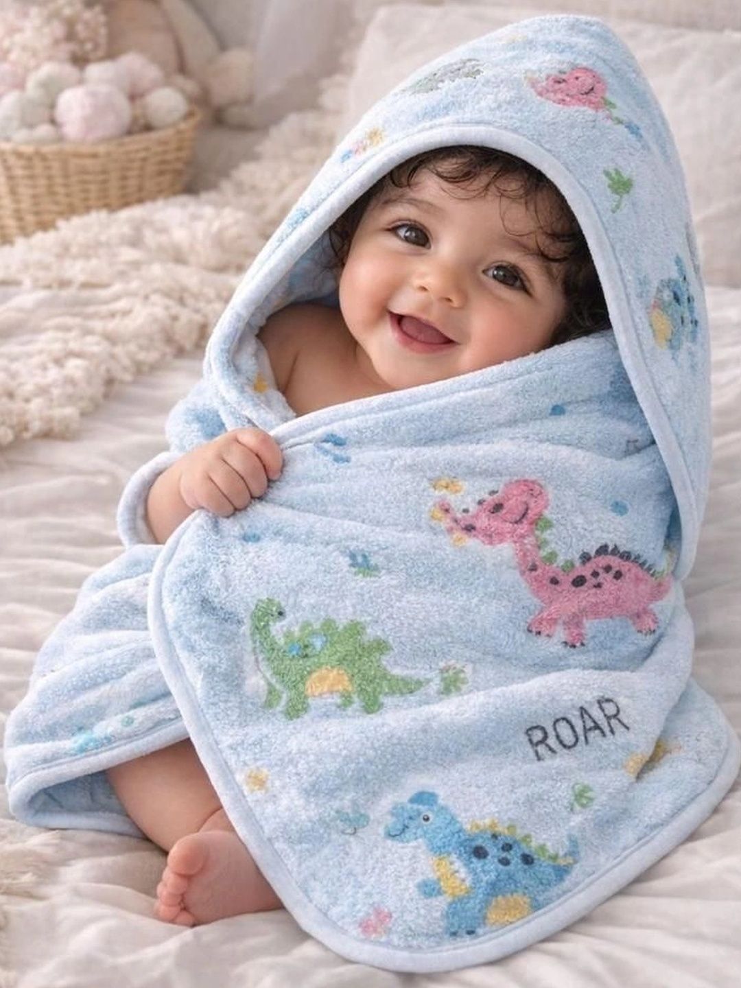 Haboo Blue & Green 1 Printed Organic Cotton 210 GSM Bath Towel-picture-22