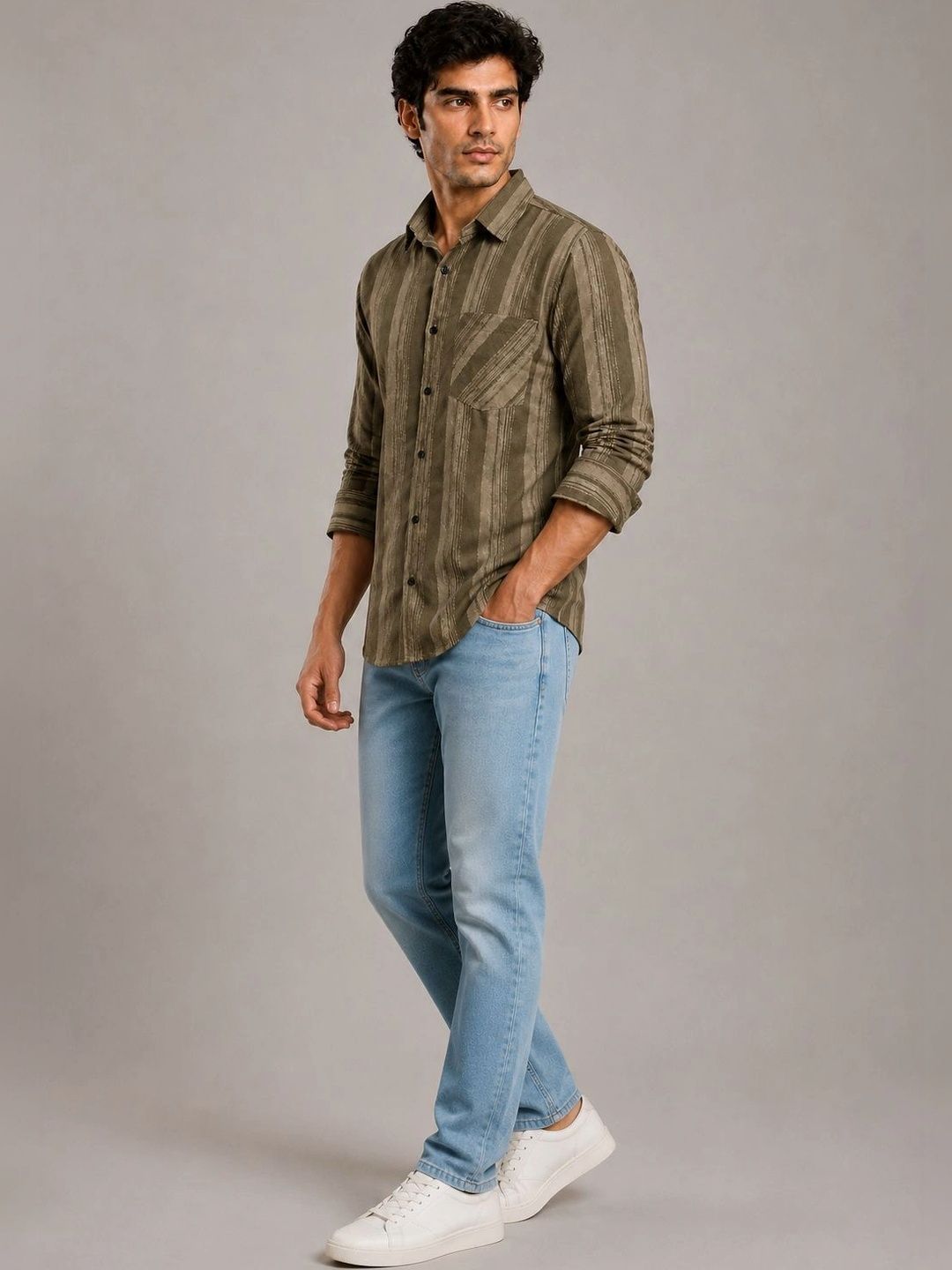 Moda Rapido Men Comfort Striped Casual Shirt-picture-24