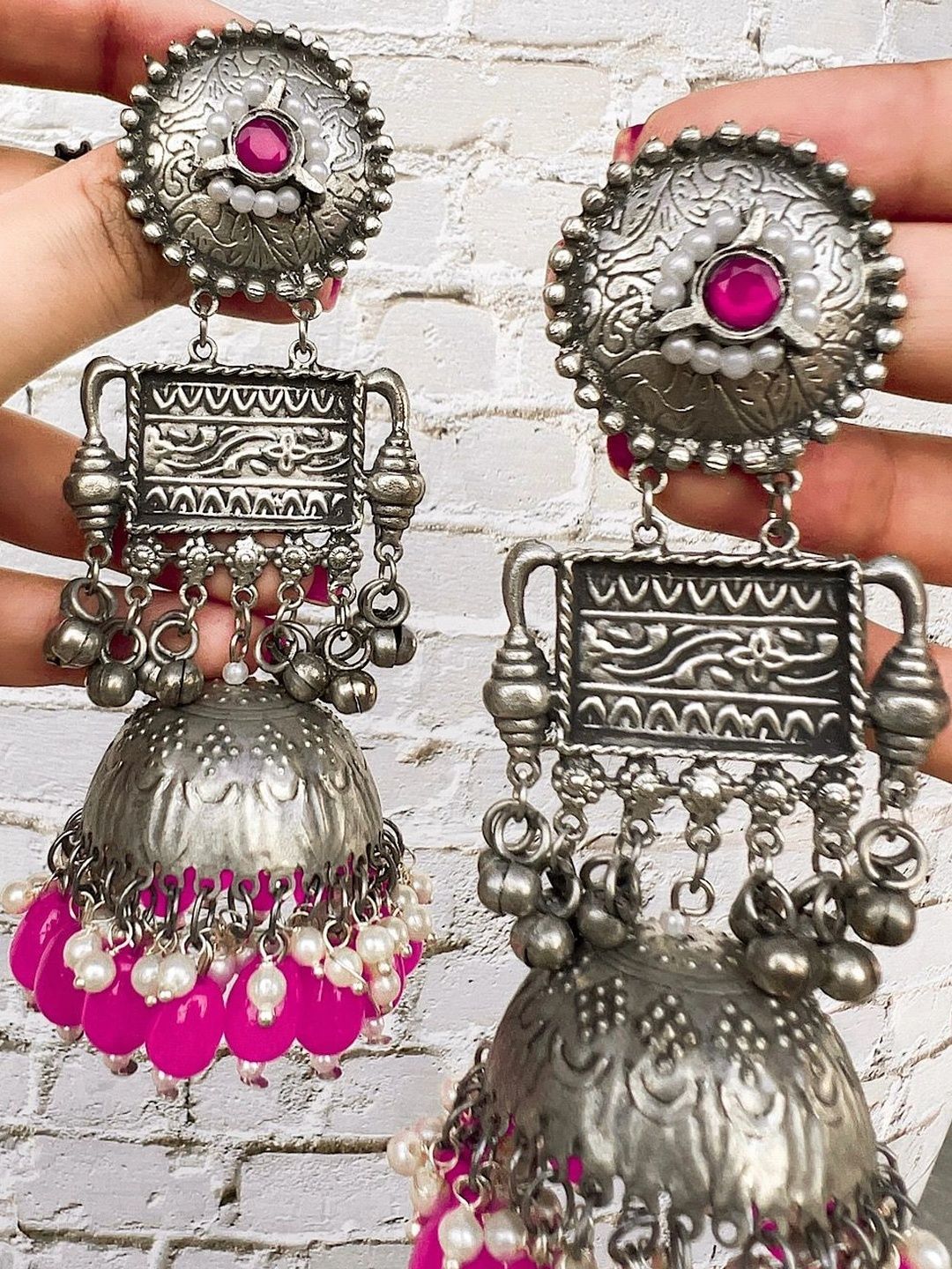 Silverays Accessories Circular Jhumkas Earrings-picture-20