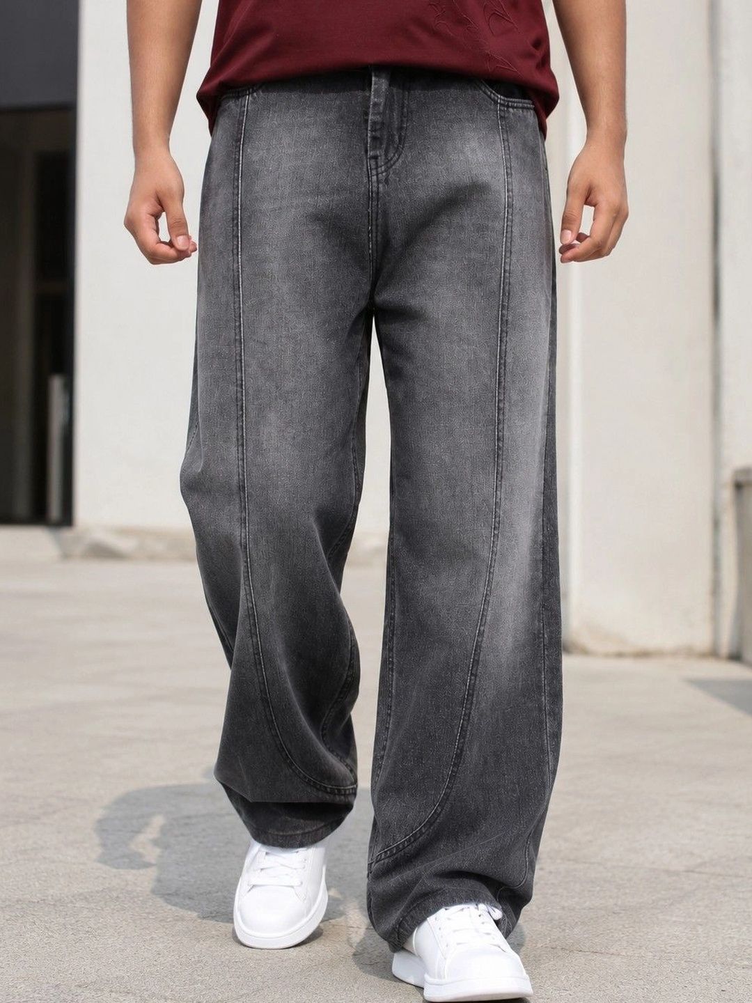 FICTION Men Comfort Mid-Rise Light Fade Ombre Jeans-picture-13