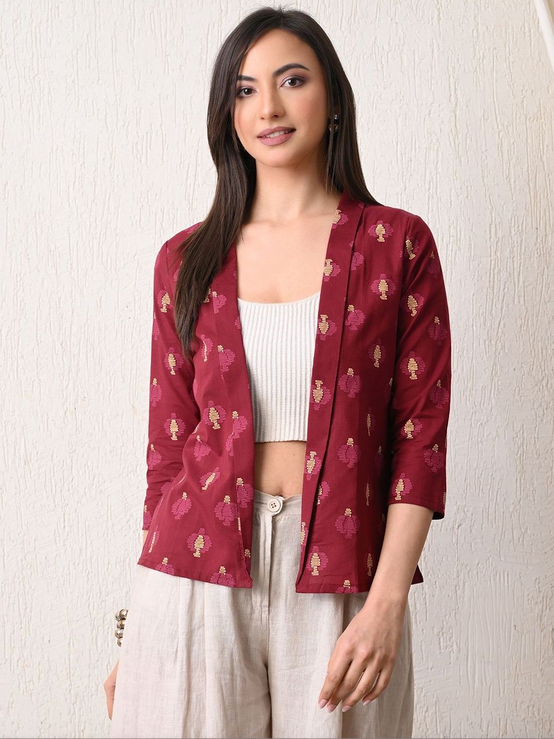 DECKEDUP Women Printed Crop Shrug-image-38