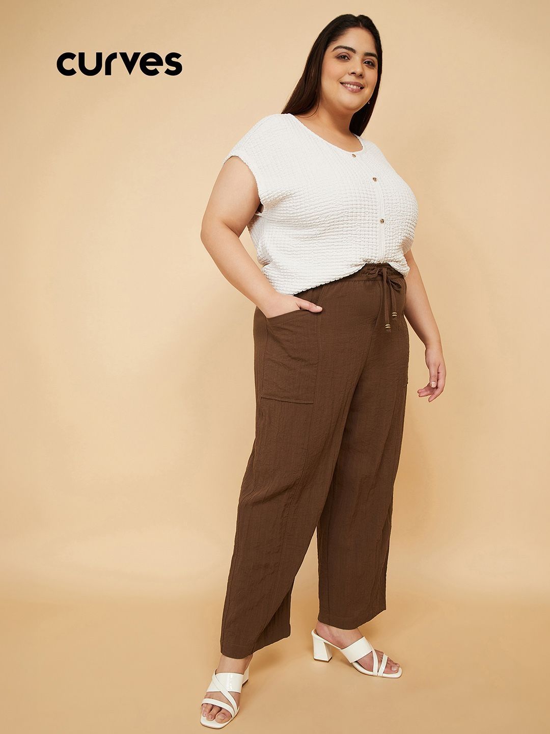 max Women Textured Trousers-picture-33