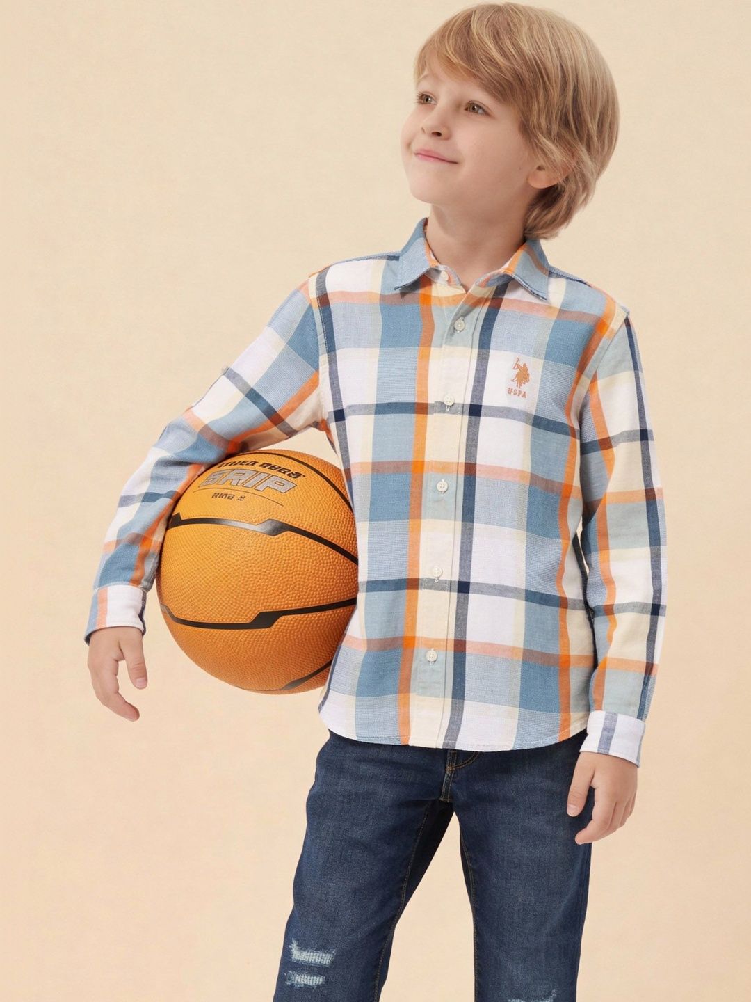 U.S. Polo Assn. Kids Boys Checked Casual Shirt-picture-31
