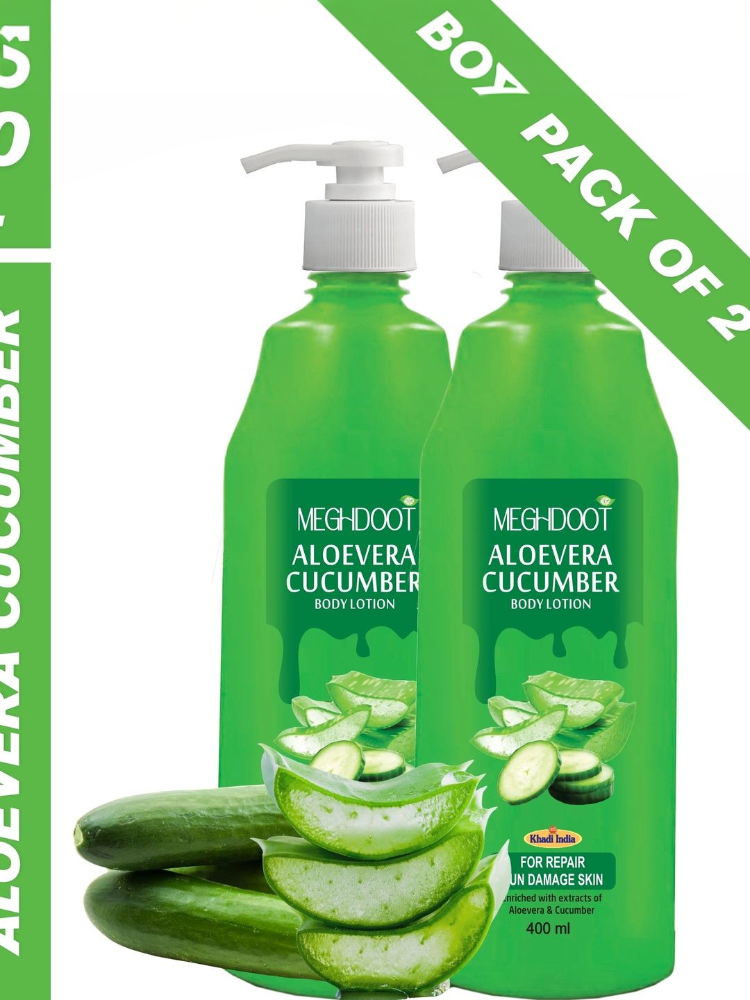 MEGHDOOT Set Of 2 Aloe Vera Cucumber Body Lotion - 400 ml Each-image-18