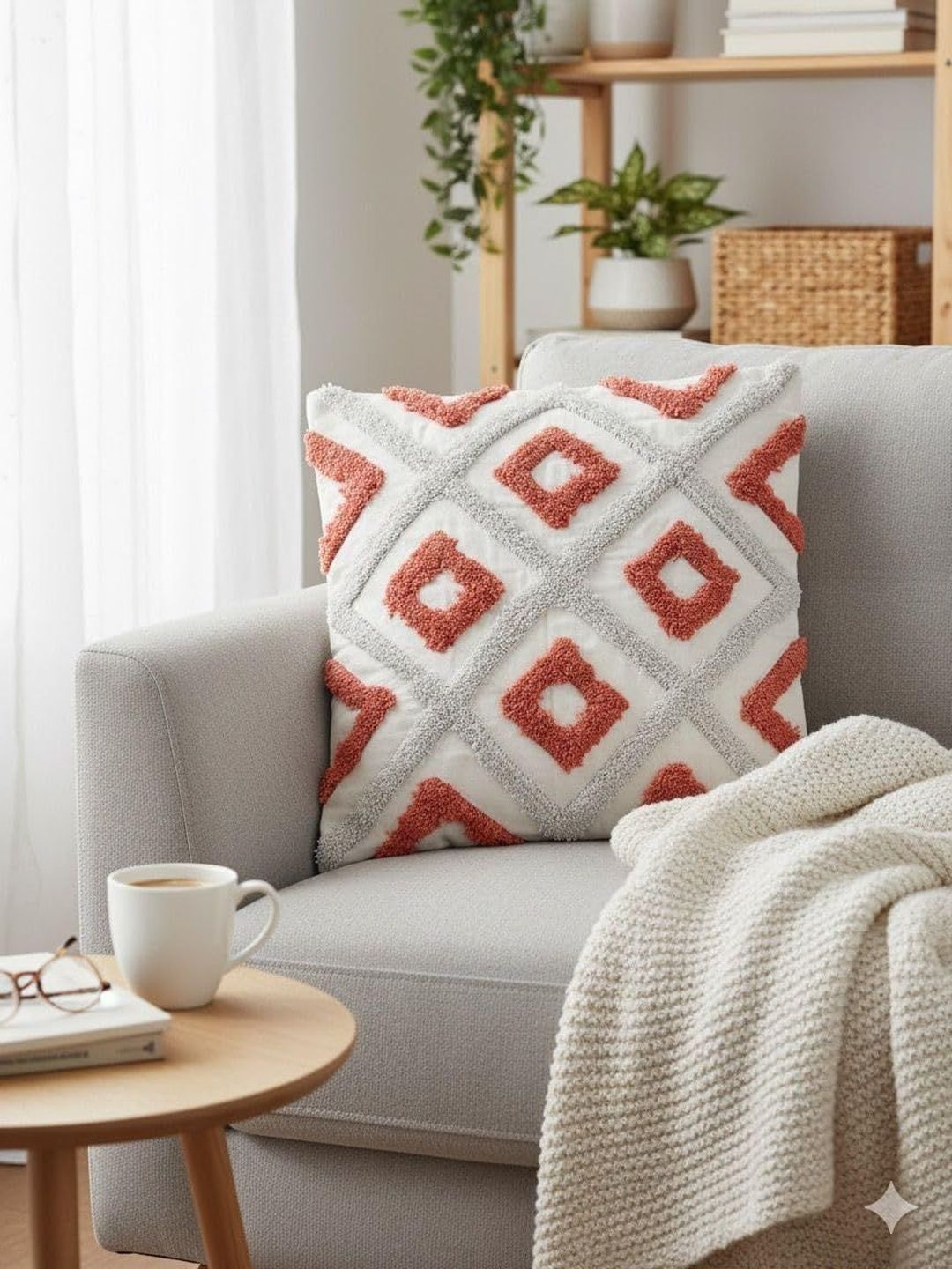 CASA-NEST Orange Set of 5 Square Cushion Covers-picture-9