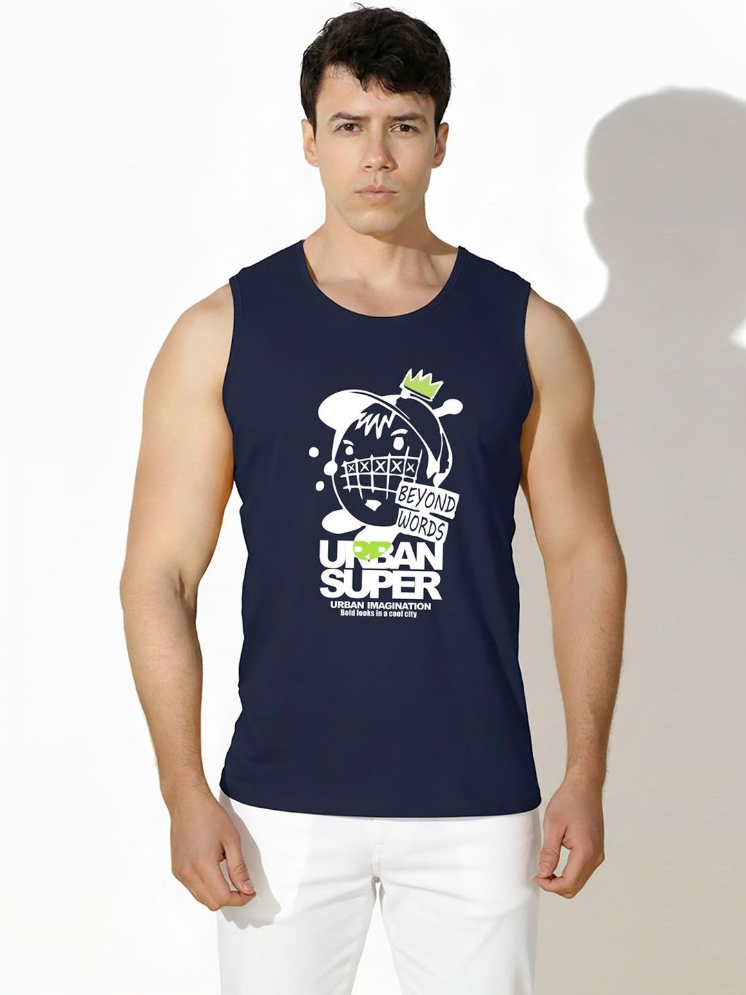 MINISTRY OF FRIENDS Printed Assorted Cotton Gym Vest-picture-49