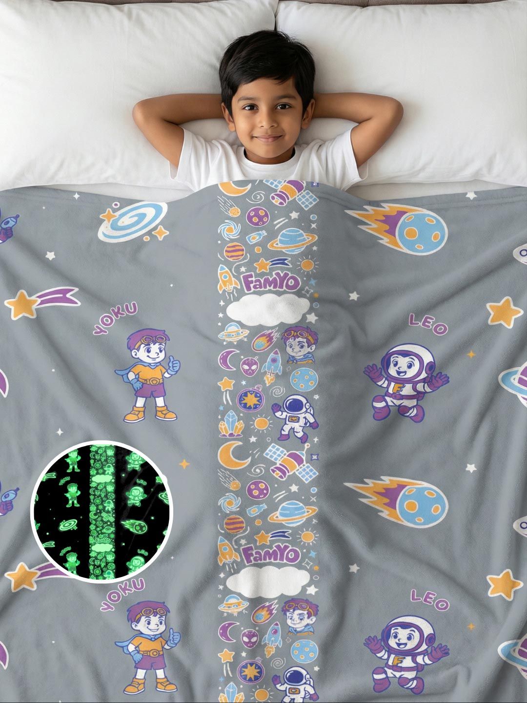 Famyo Grey & Grey Cartoon Characters Fleece Mild Winter 233 GSM Blanket-picture-22