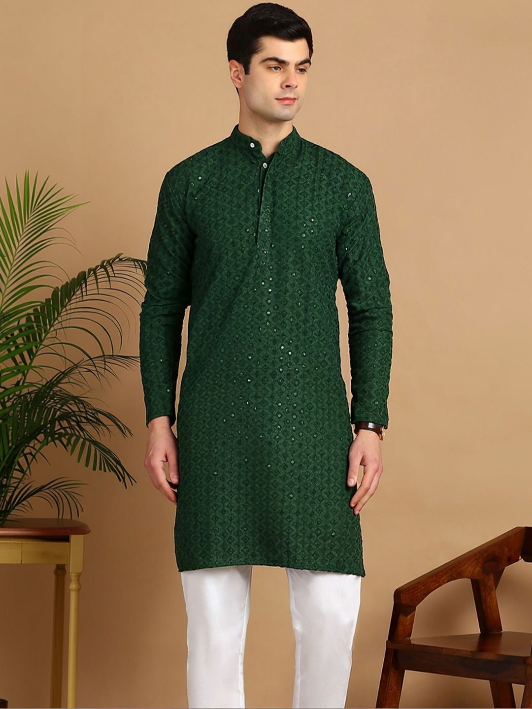 Anouk Mirage Men Geometric Embroidered Thread Work Kurta-picture-33