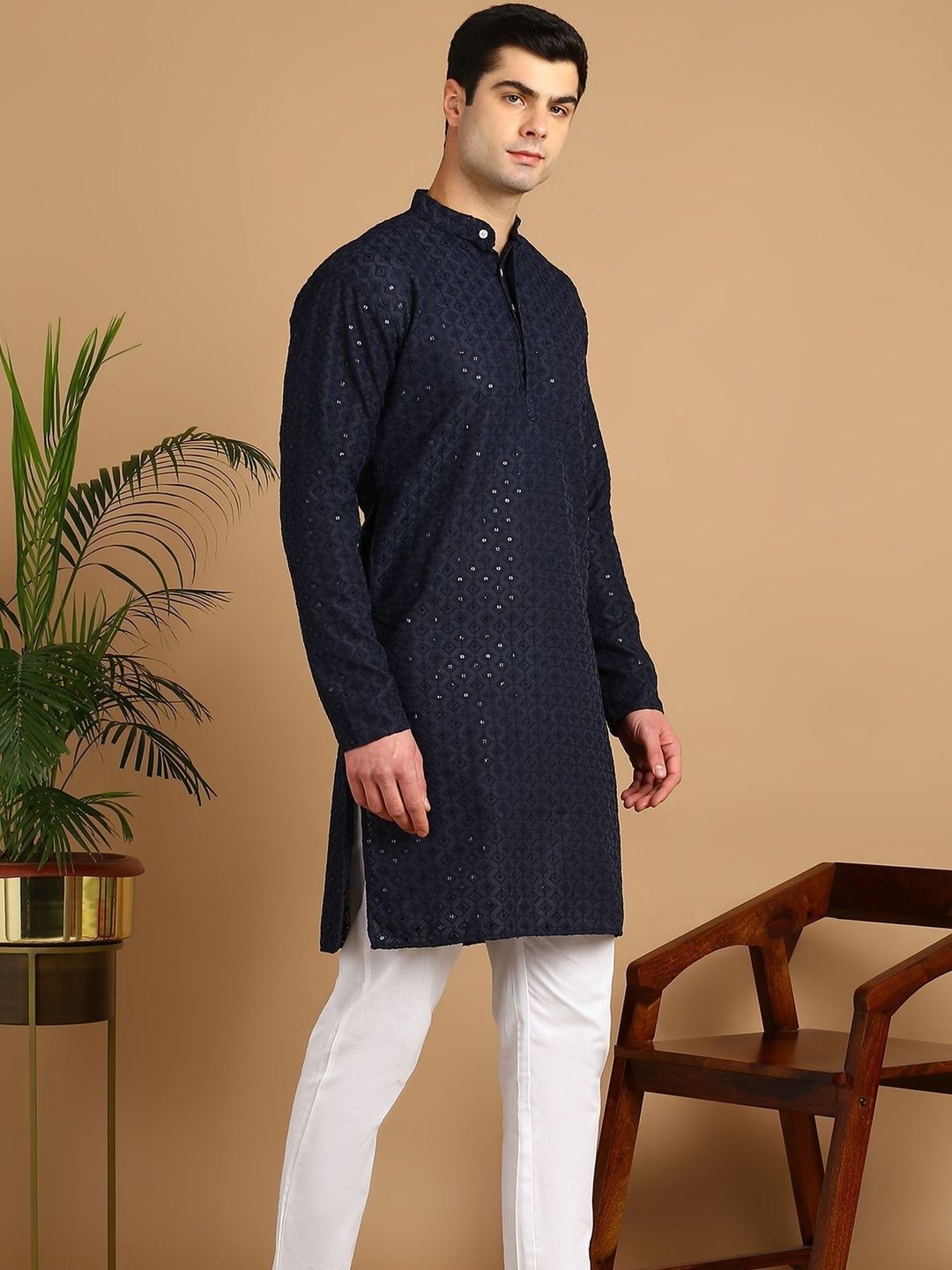 Anouk Mirage Men Geometric Embroidered Thread Work Kurta-picture-32