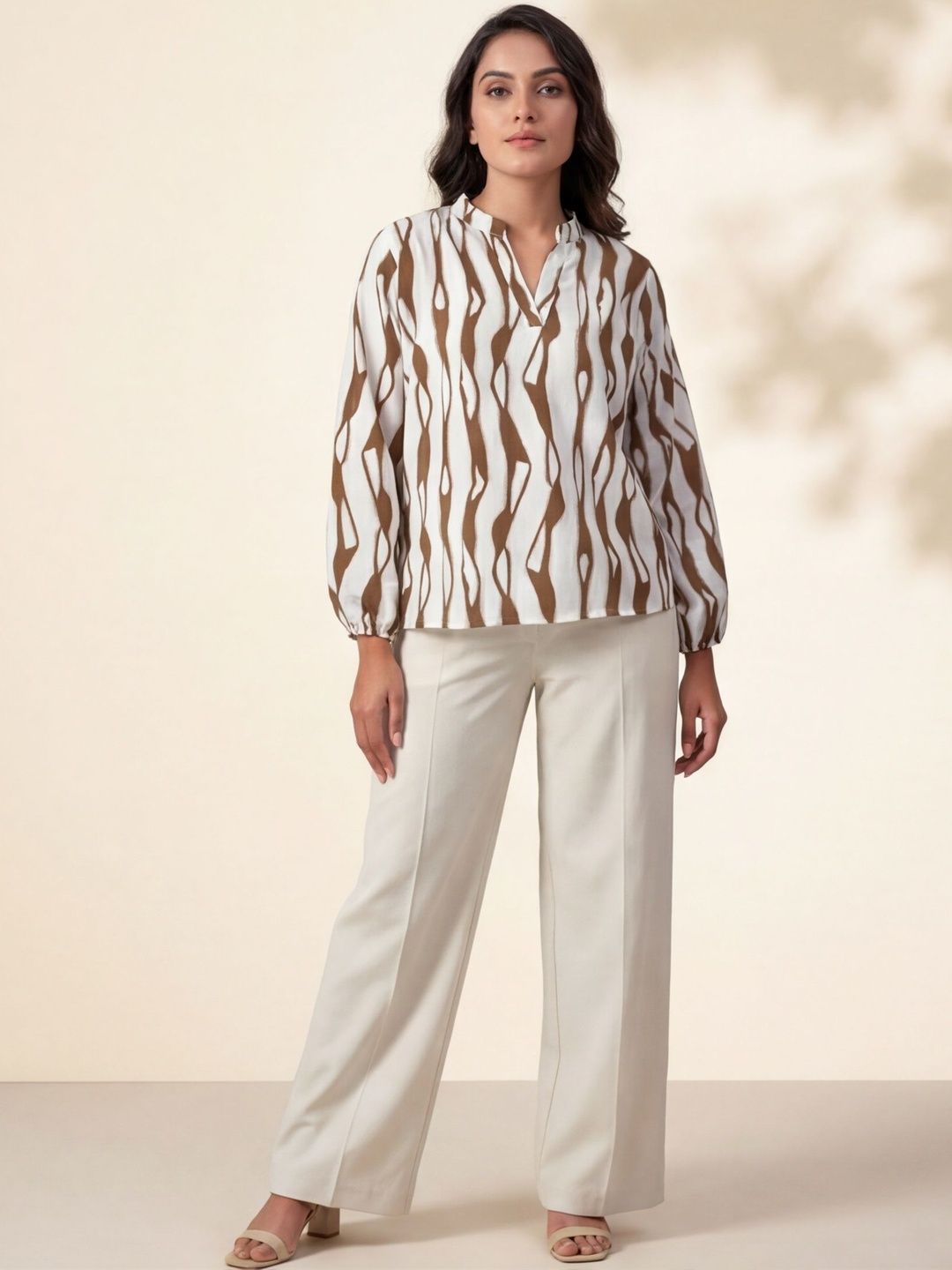 Kalee Print Mandarin Collar Top-picture-22