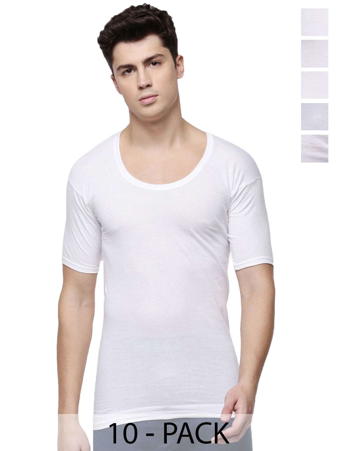 Sporto by Macho Men Pack Of 10 Pure Cotton Undershirt Vests-picture-22