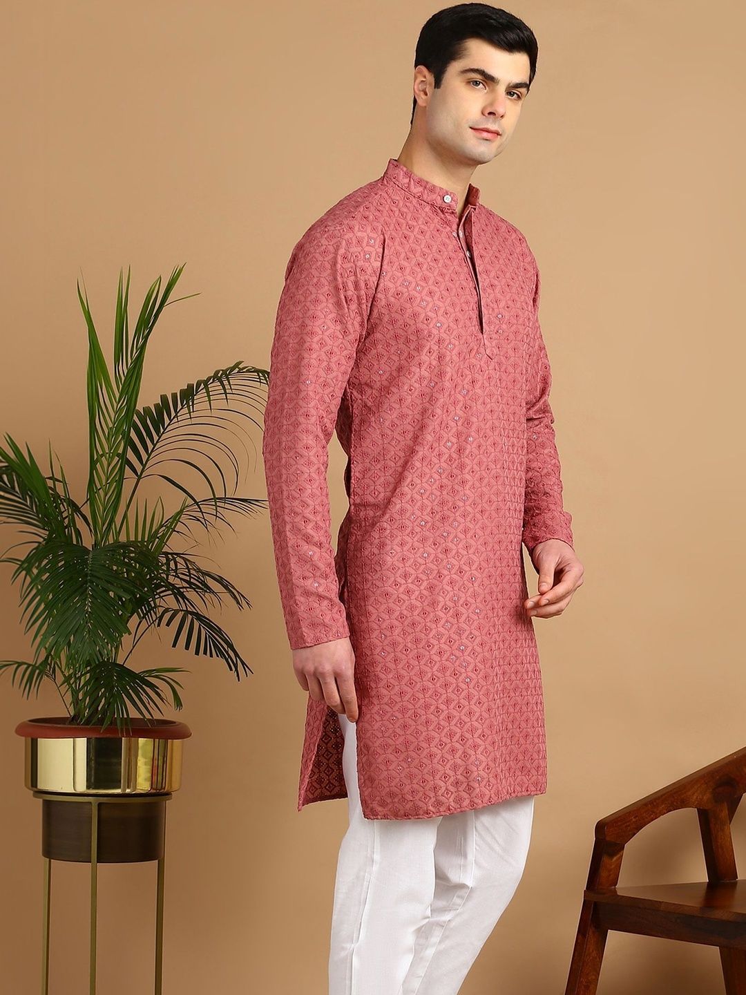 Anouk Mirage Men Geometric Embroidered Thread Work Kurta