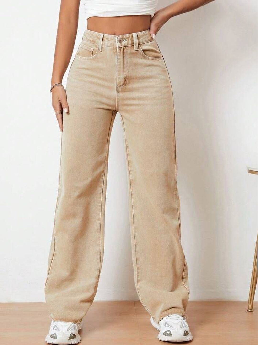 me Queen Women Wide Leg High-Rise Stretchable Jeans-picture-14