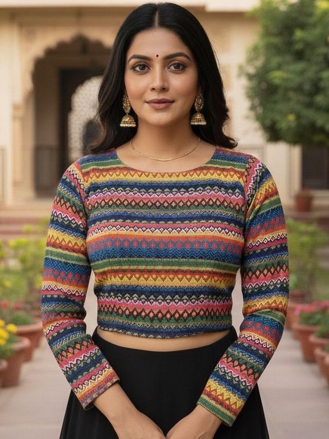 HERE&NOW Geometric Print Crop Top-picture-25