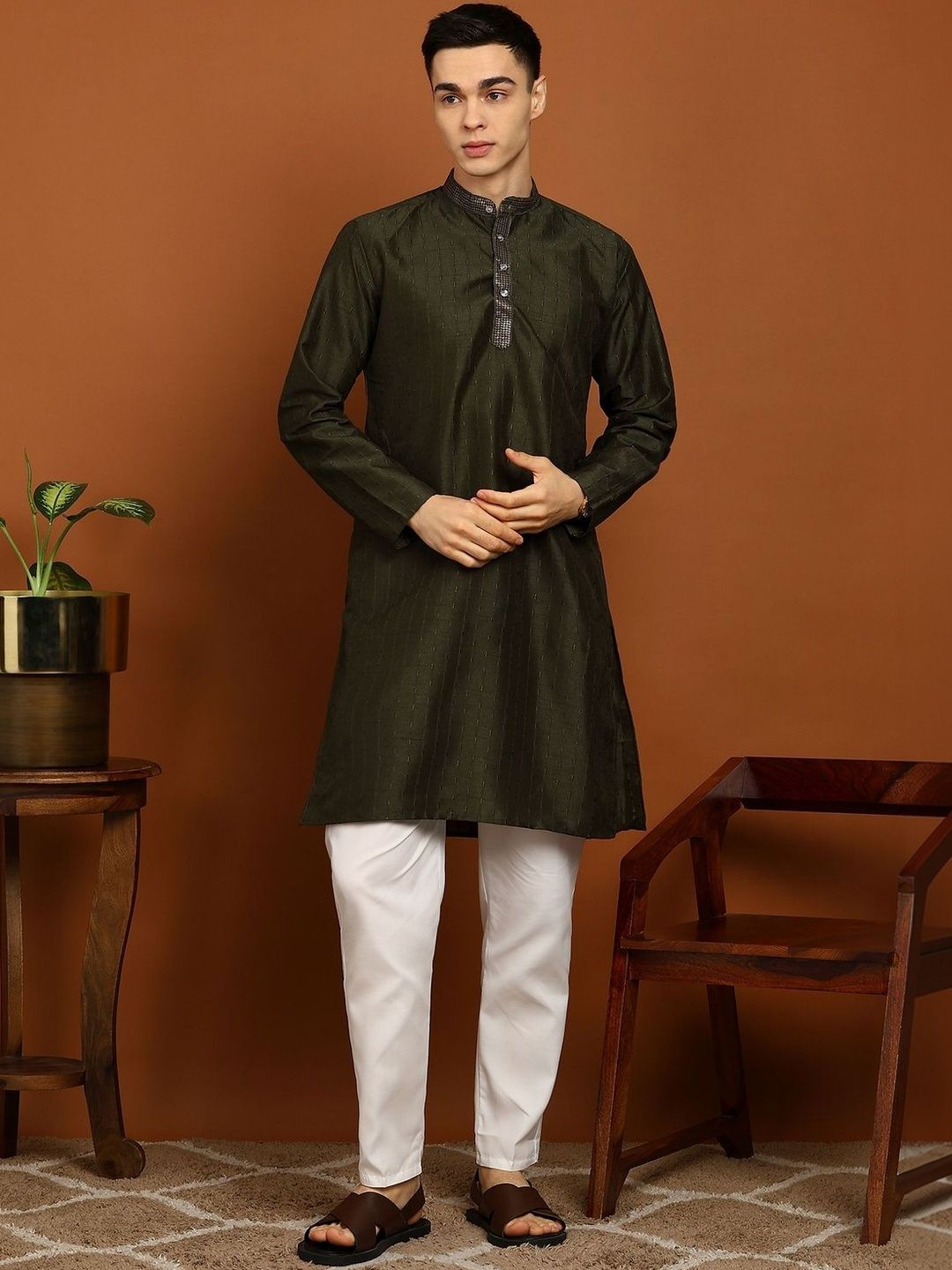 Anouk Mirage Men Regular Kurta with Trousers-image-2