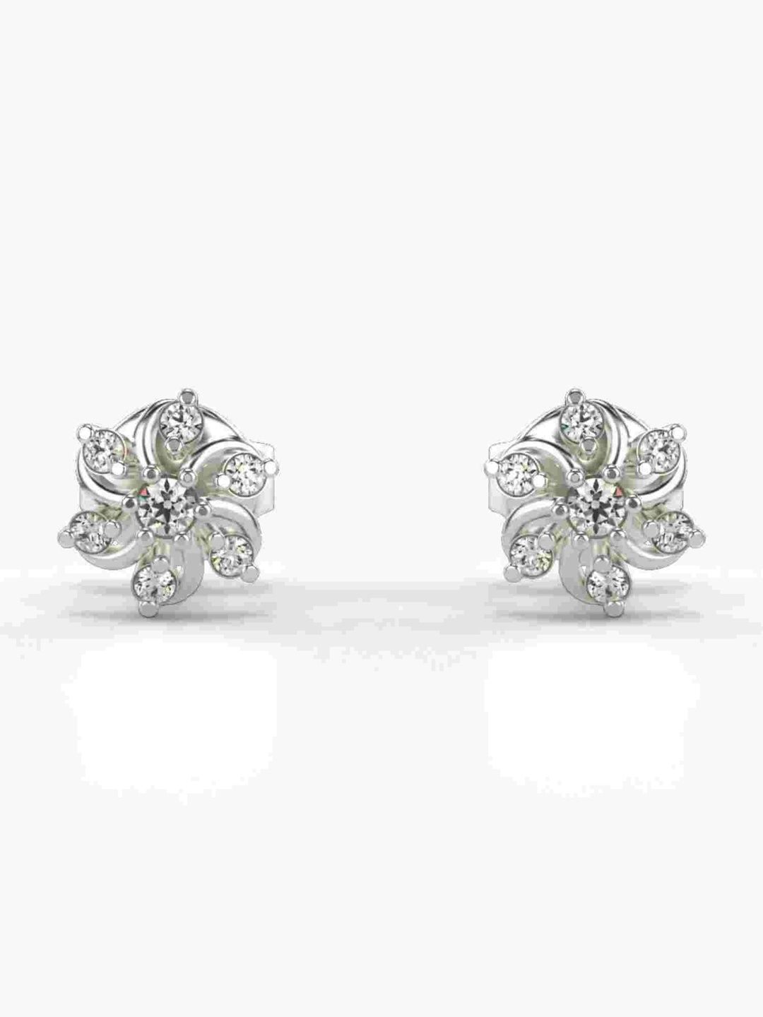 VALANOVA 925 Sterling Silver Lab Grown Diamond 0.13 CT Stud Earrings Diamond- 0.89 g-image-14