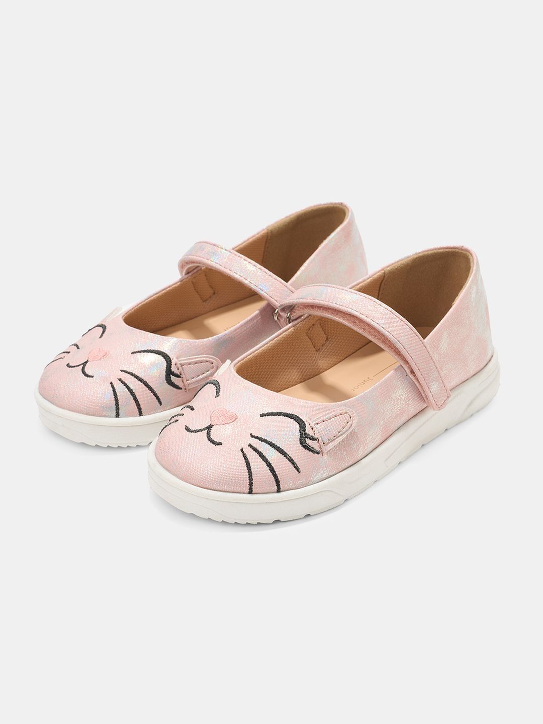 Pantaloons Junior Girls Textured PU Sneakers-picture-3