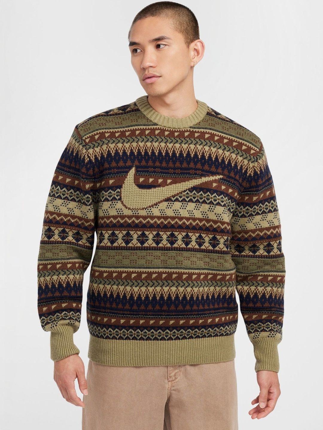 Nike Life Men's Fair Isle Swoosh Sweater