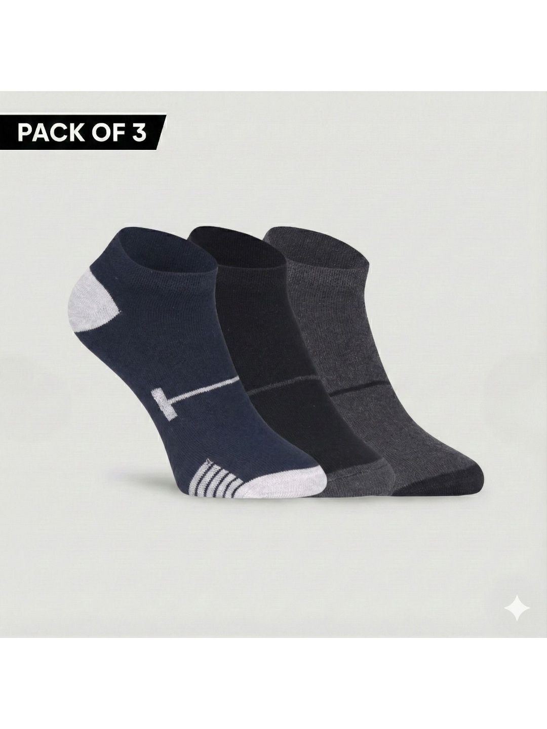 HEBTROCO Women Pack of 3 Cotton Blend Patterned Ankle Length Socks-picture-44