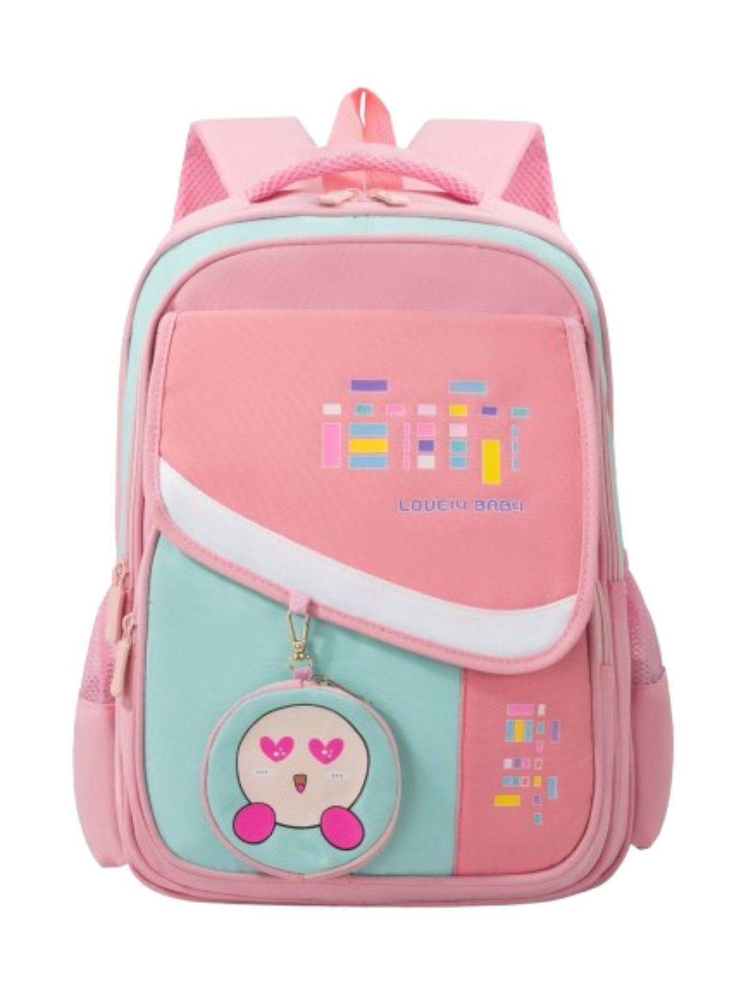 Tinytot Unisex Kids Colourblocked Applique Backpack