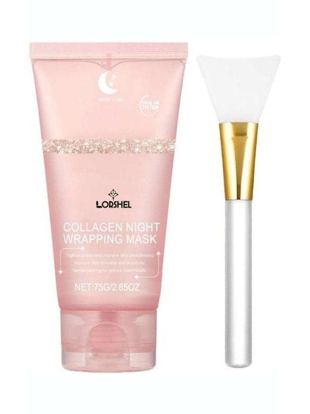 lorshel Collagen Night Wrapping Peel Off Mask With Brush - 75 ml