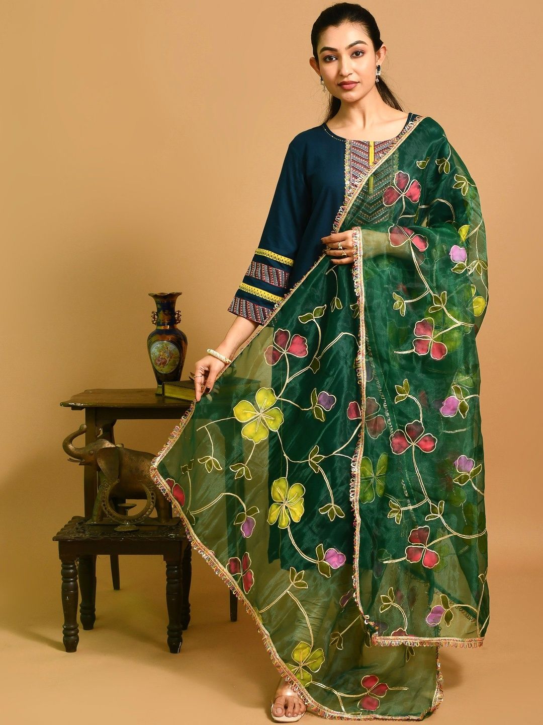 Rupeshwari Embroidered Organza Dupatta with Gotta Patti-image-38