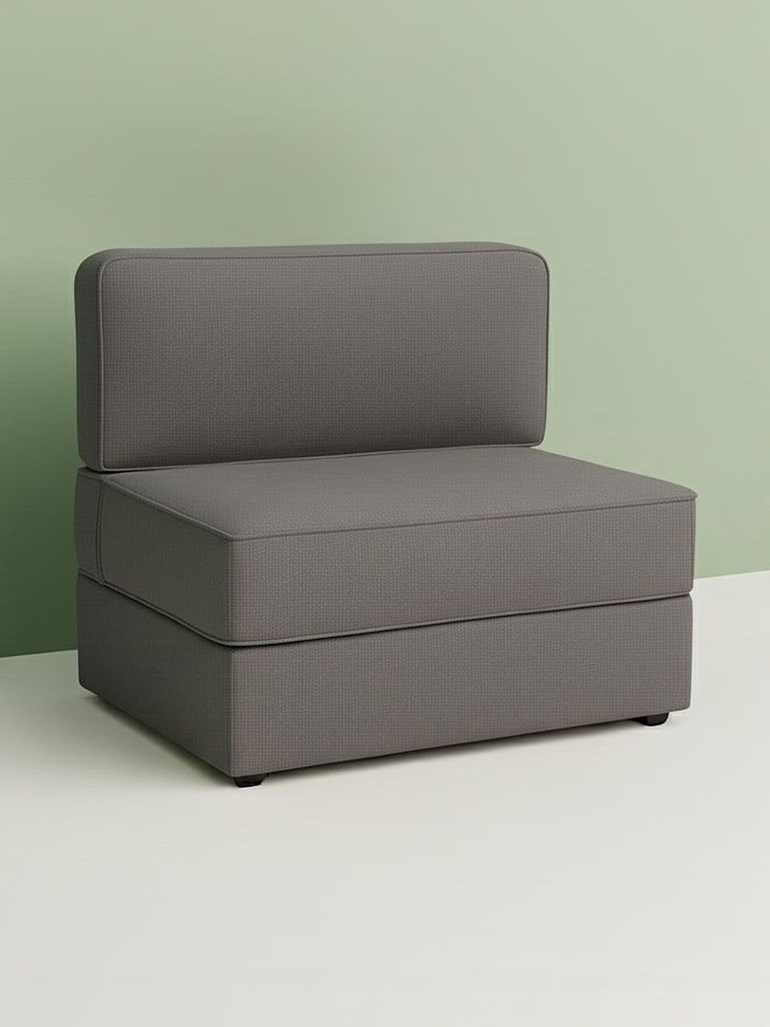 Pum Pum Grey Leatherette 2 Seater Foldable Sofa Cum Bed