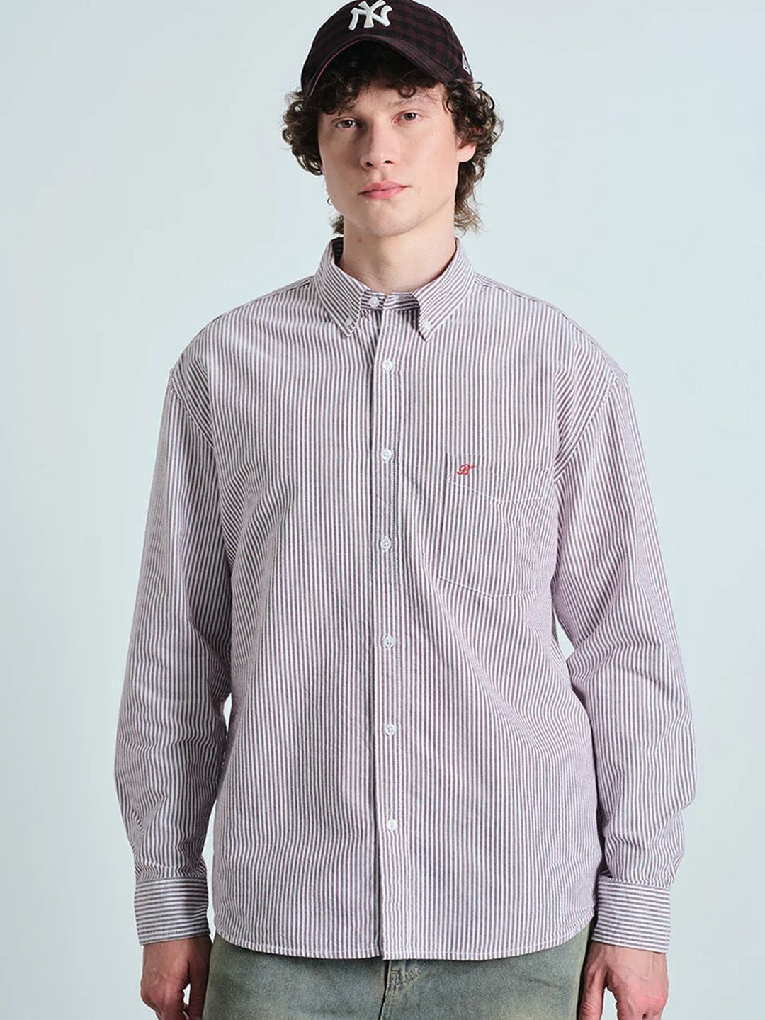 Bonkers Corner Men Classic Pinstripes Striped Casual Shirt-picture-41