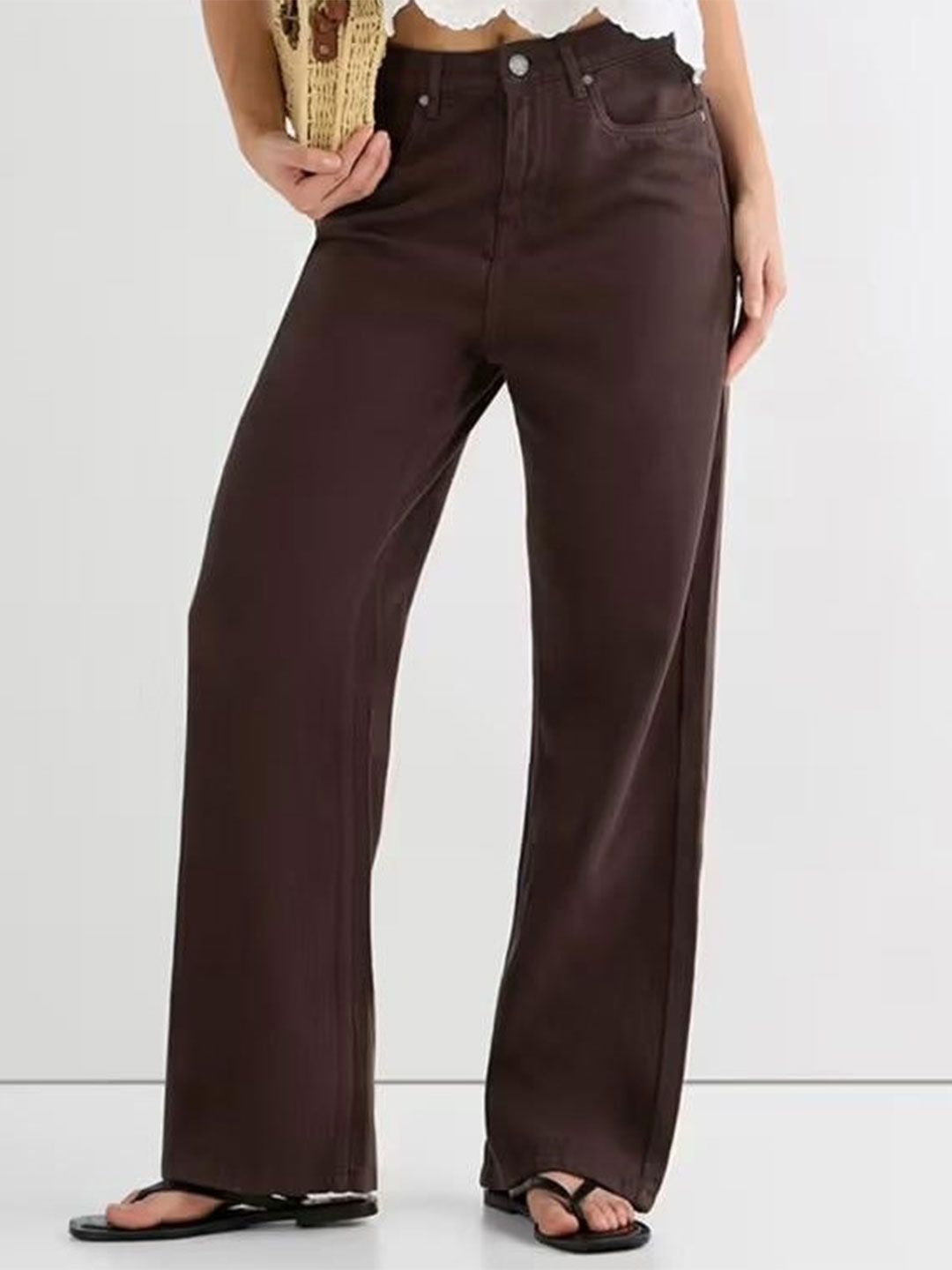 me Queen Women Wide Leg High-Rise Stretchable Jeans-picture-5