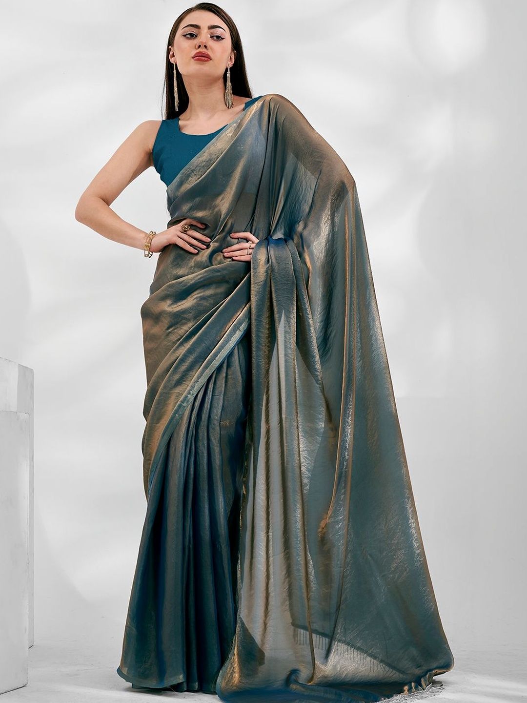 KALINI Embellished Sequinned Pure Chiffon Saree-picture-17