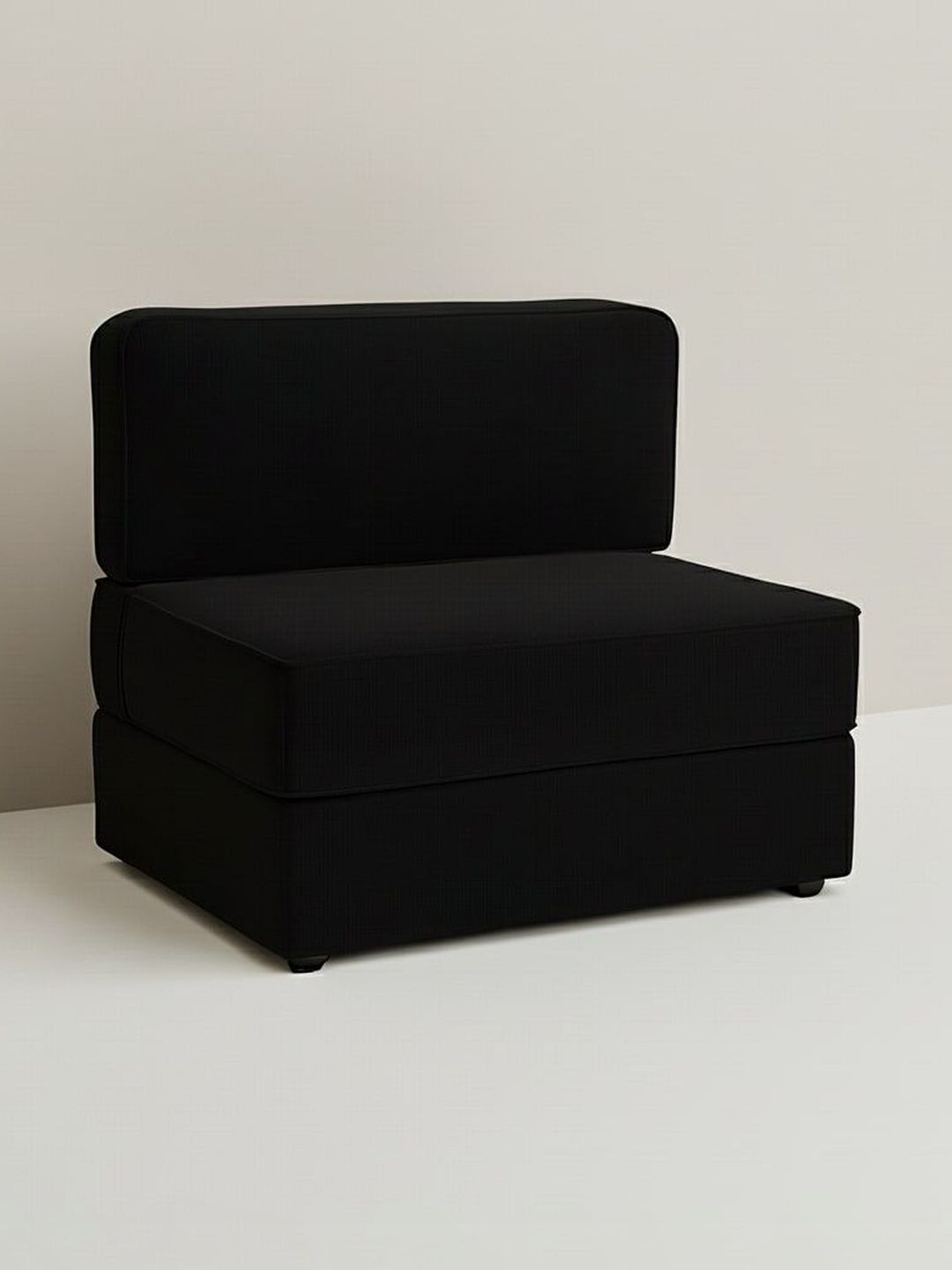 Pum Pum Black Leatherette 2 Seater Foldable Sofa Cum Bed-image-49