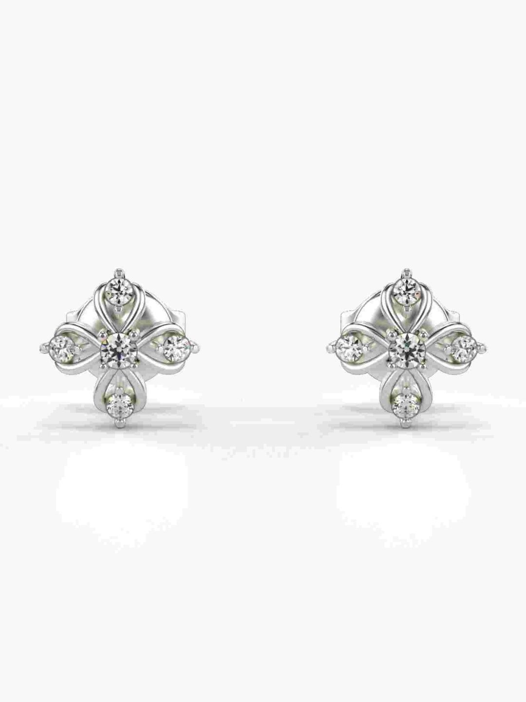 VALANOVA 925 Sterling Silver Lab Grown Diamond With 0.12 CT Stud Earrings Diamond- 0.83 g-image-10