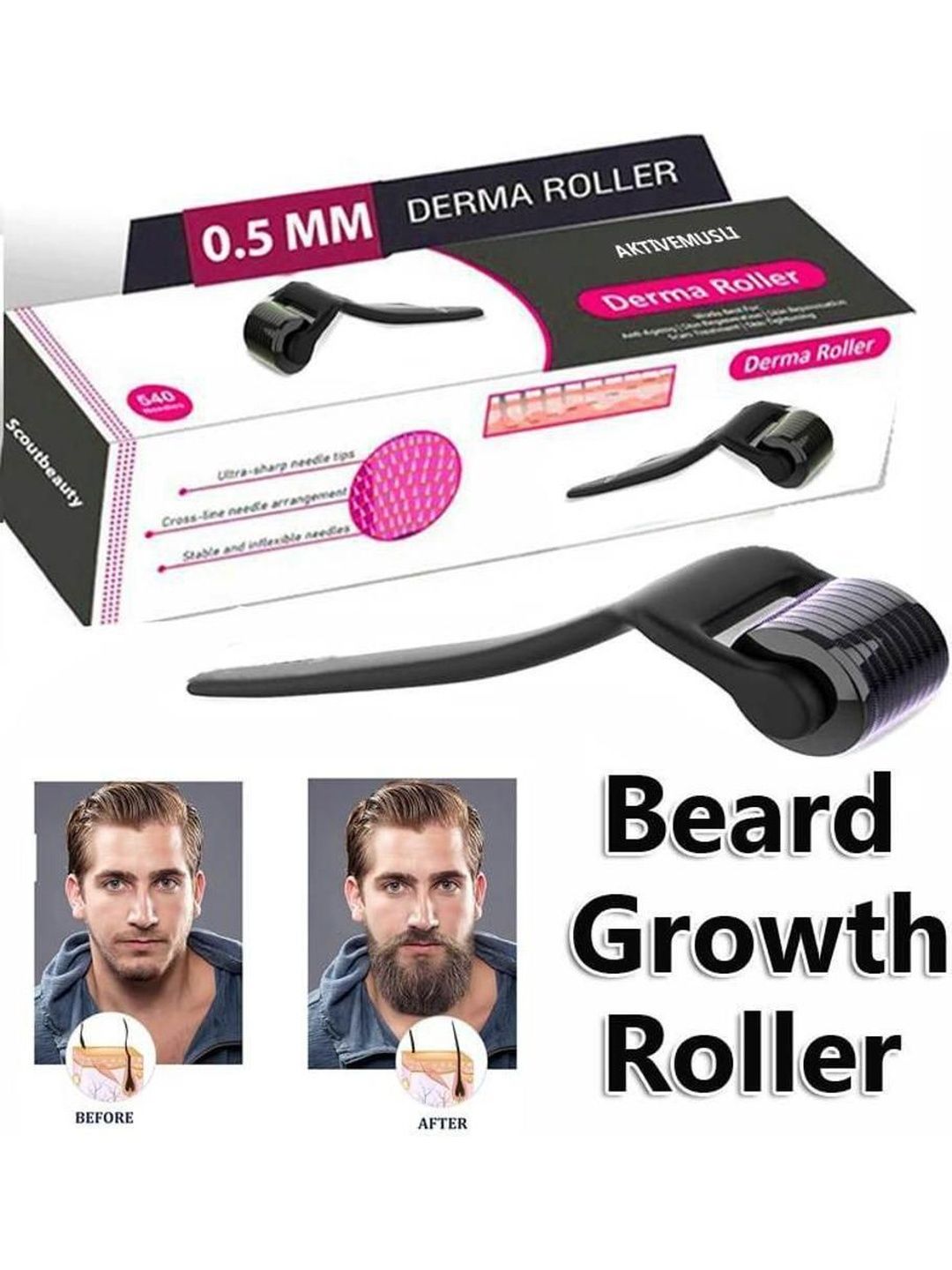 AKTIVEMUSLI Derma Roller For Hair Growth-image-3