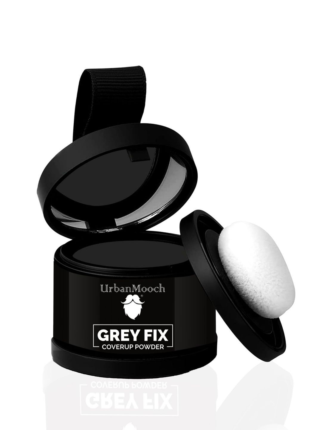 UrbanMooch Grey Fix Hair & Beard Coverup Powder With Puff Applicator - 4 g - Black-image-42