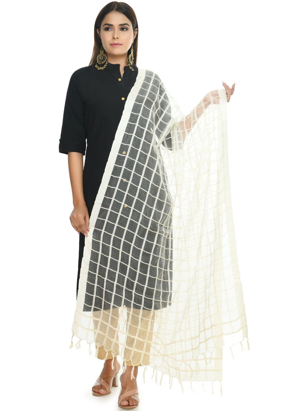 MOEZA Checked Dupatta-picture-10