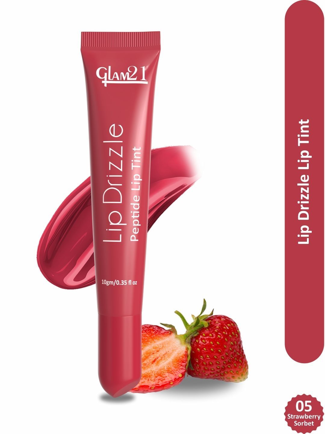 GLAM21 Lip Drizzle Peptide Lip Tint With Shea Butter - 10 g - Strawberry Sorbet-picture-15