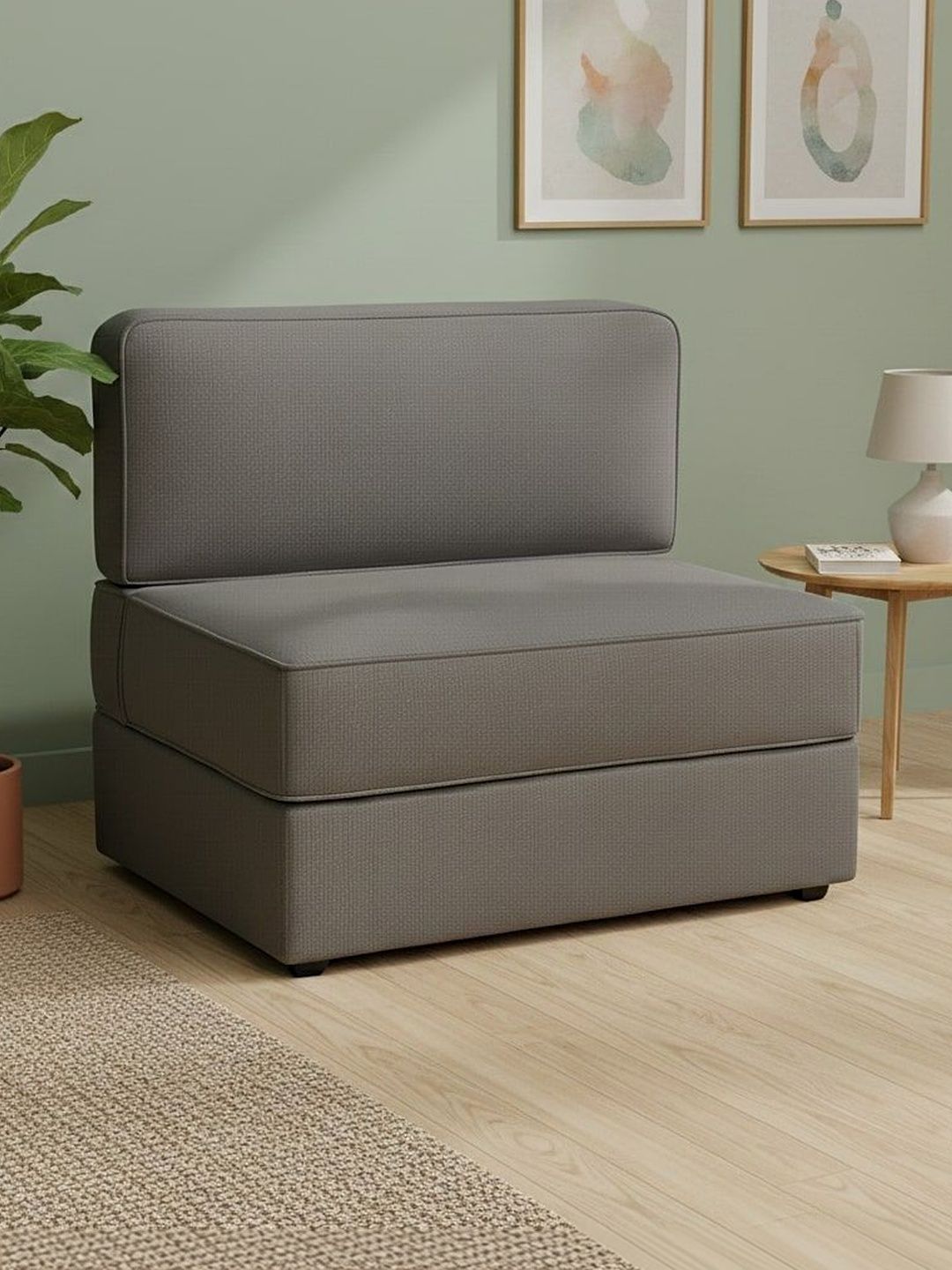 Pum Pum Grey Leatherette 2 Seater Foldable Sofa Cum Bed-picture-33